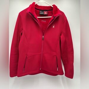 Spyder Red Full Zip Fleece Jacket Women's Soft Lined Outdoor